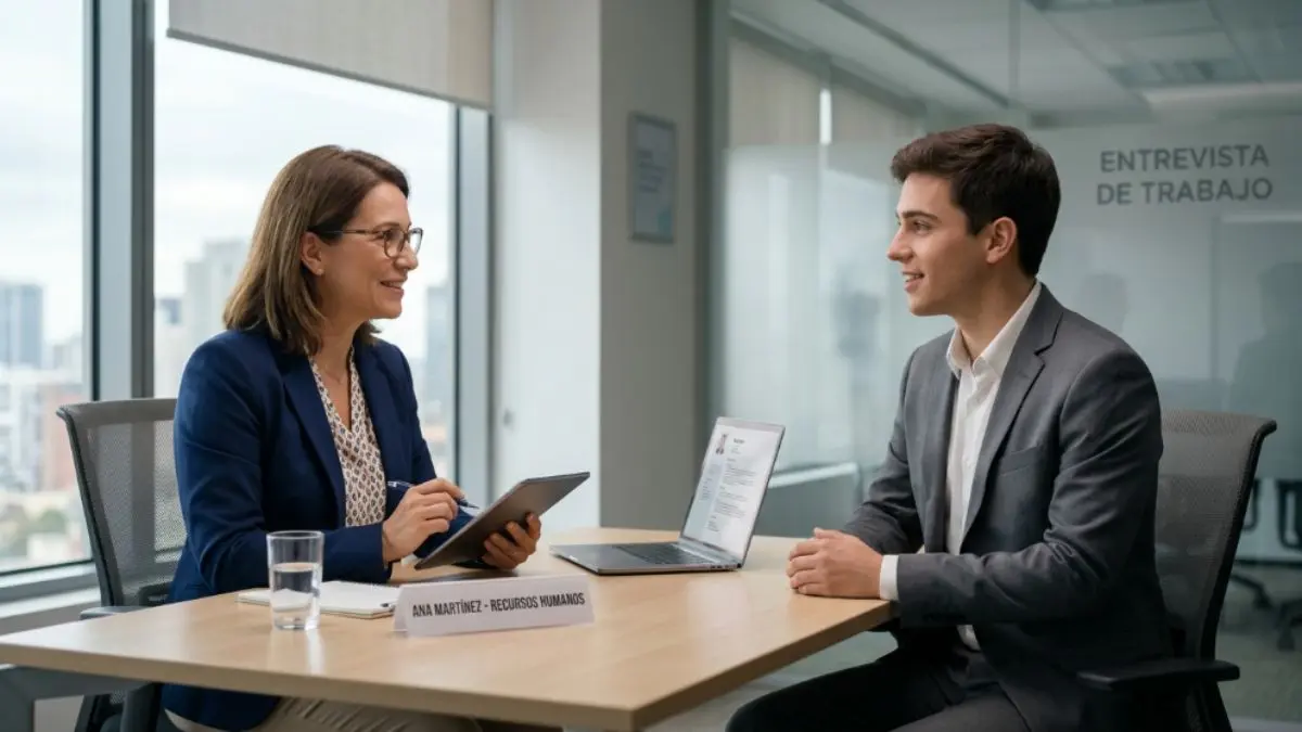 Entrevista de trabajo profesional en oficina moderna