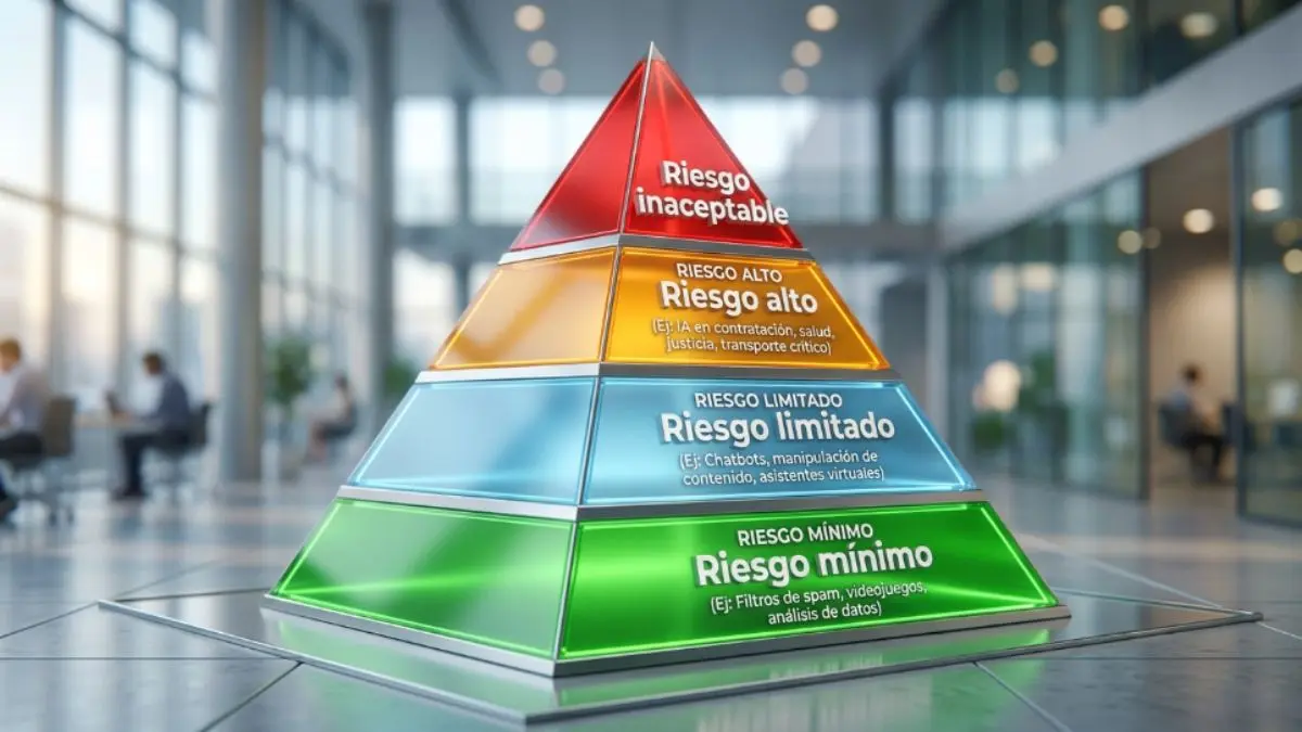 Las cuatro categorías de riesgo del AI Act europeo inaceptable alto limitado y mínimo