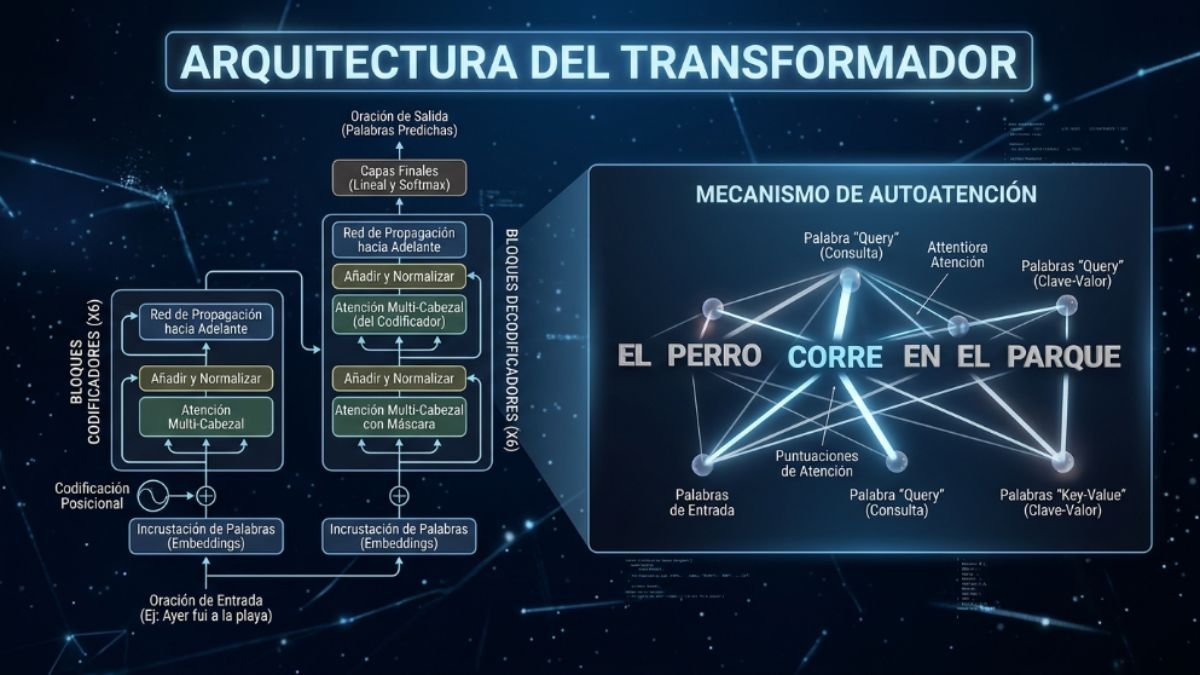 arquitectura transformer modelo de lenguaje grande LLM diagrama 2026
