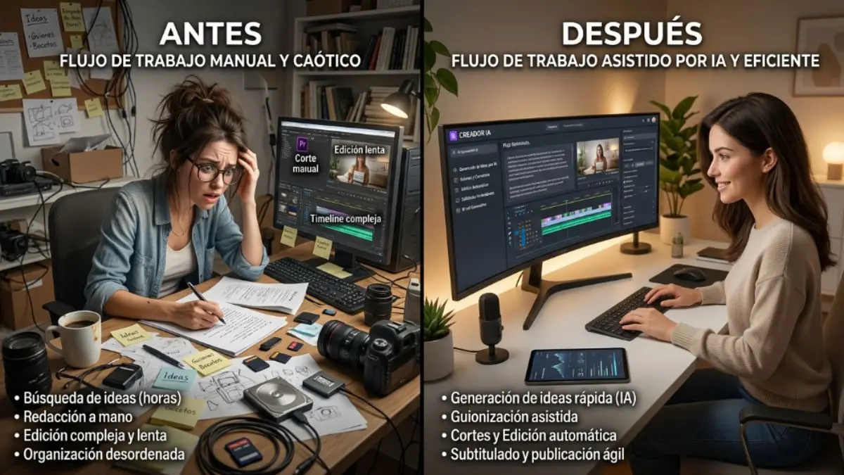 flujo de trabajo con IA para crear contenido