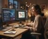 Freelance usando IA para ahorrar tiempo en su escritorio