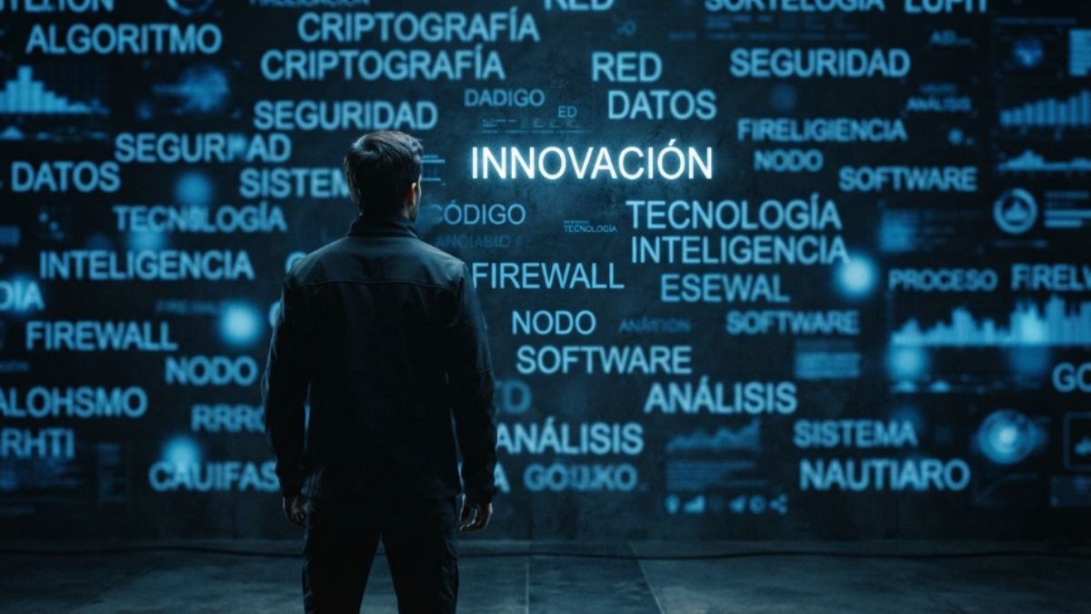 persona observando términos de inteligencia artificial que representan un glosario básico